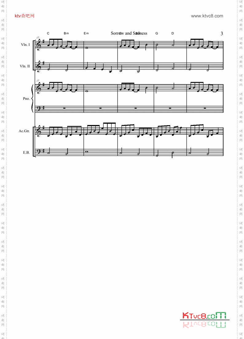 sorrowandsadness总谱