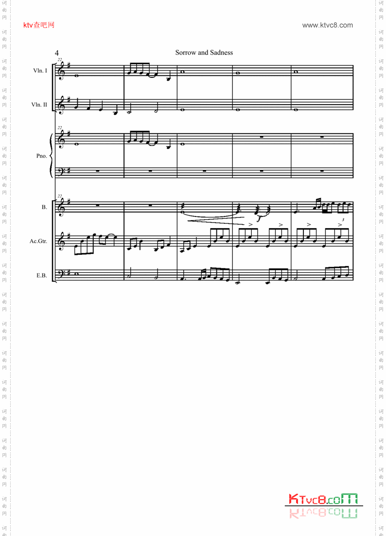 sorrowandsadness总谱