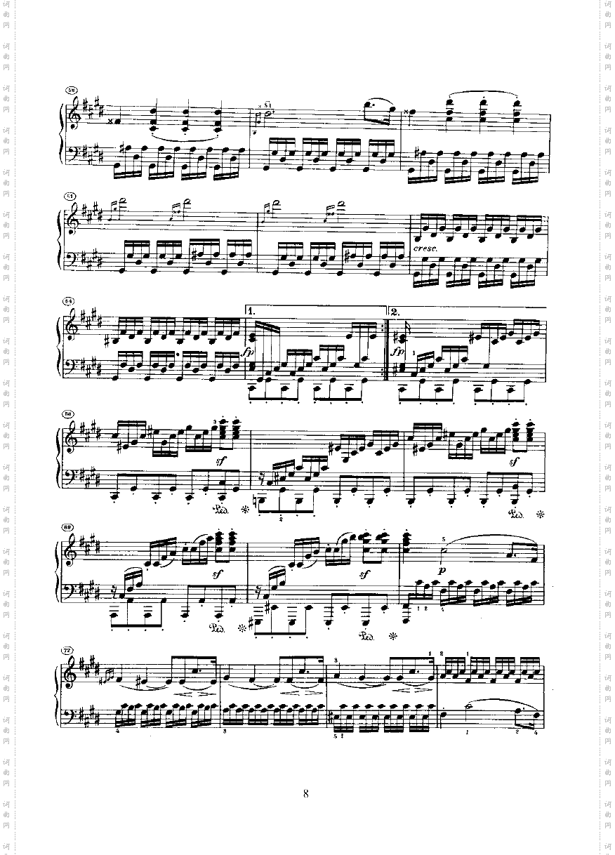 奏鸣曲Opus27Nr.2键盘类钢琴