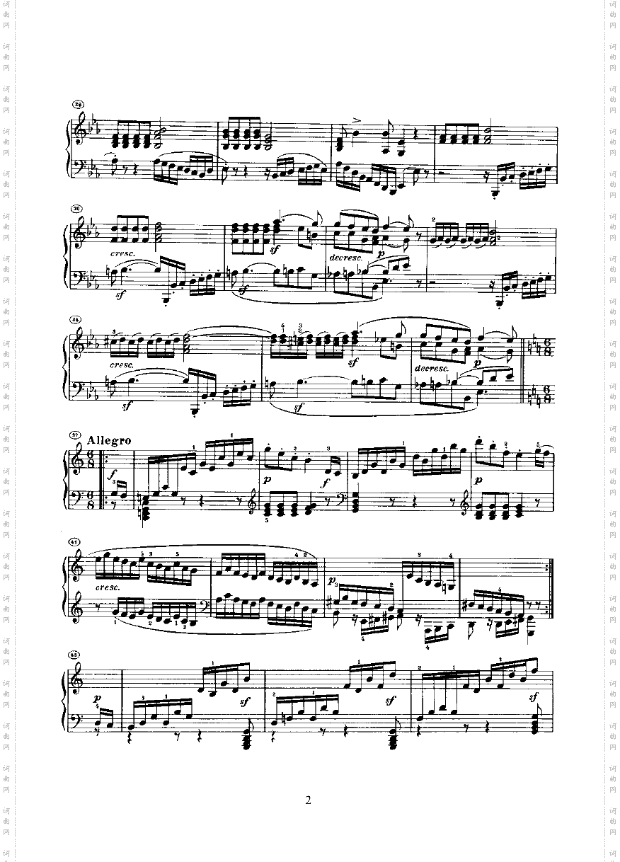 奏鸣曲Opus27Nr.1键盘类钢琴