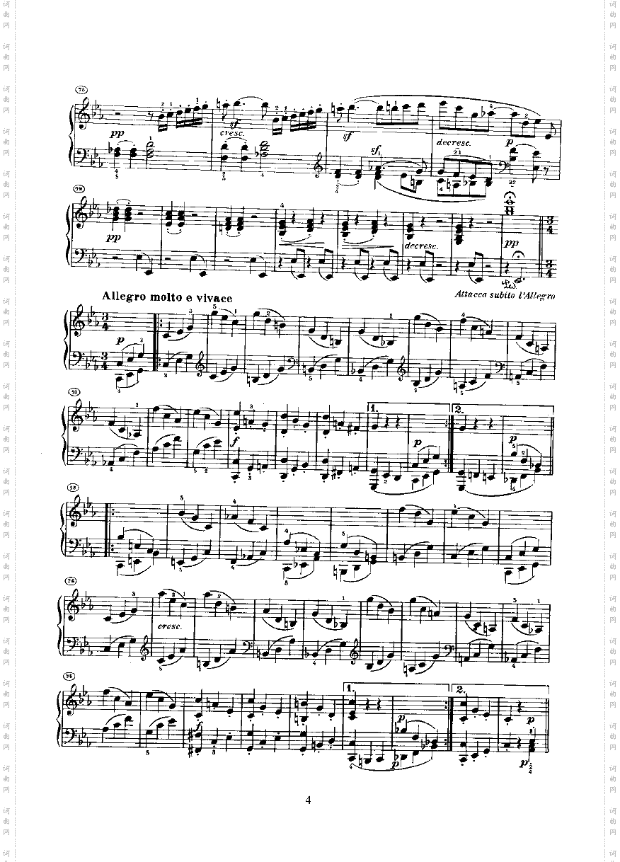 奏鸣曲Opus27Nr.1键盘类钢琴