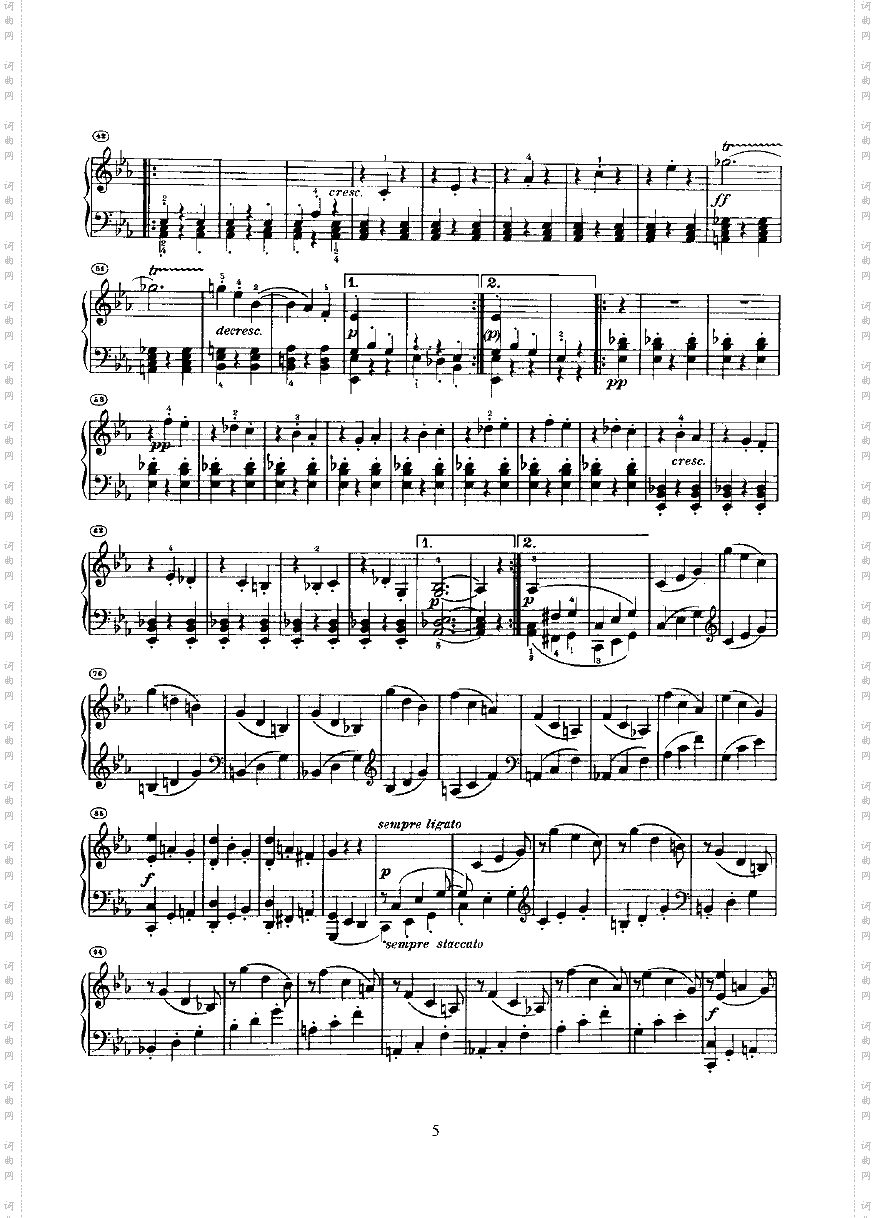 奏鸣曲Opus27Nr.1键盘类钢琴