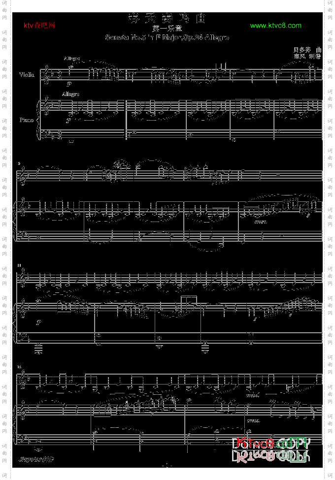 贝多芬-beethoven春天奏鸣曲