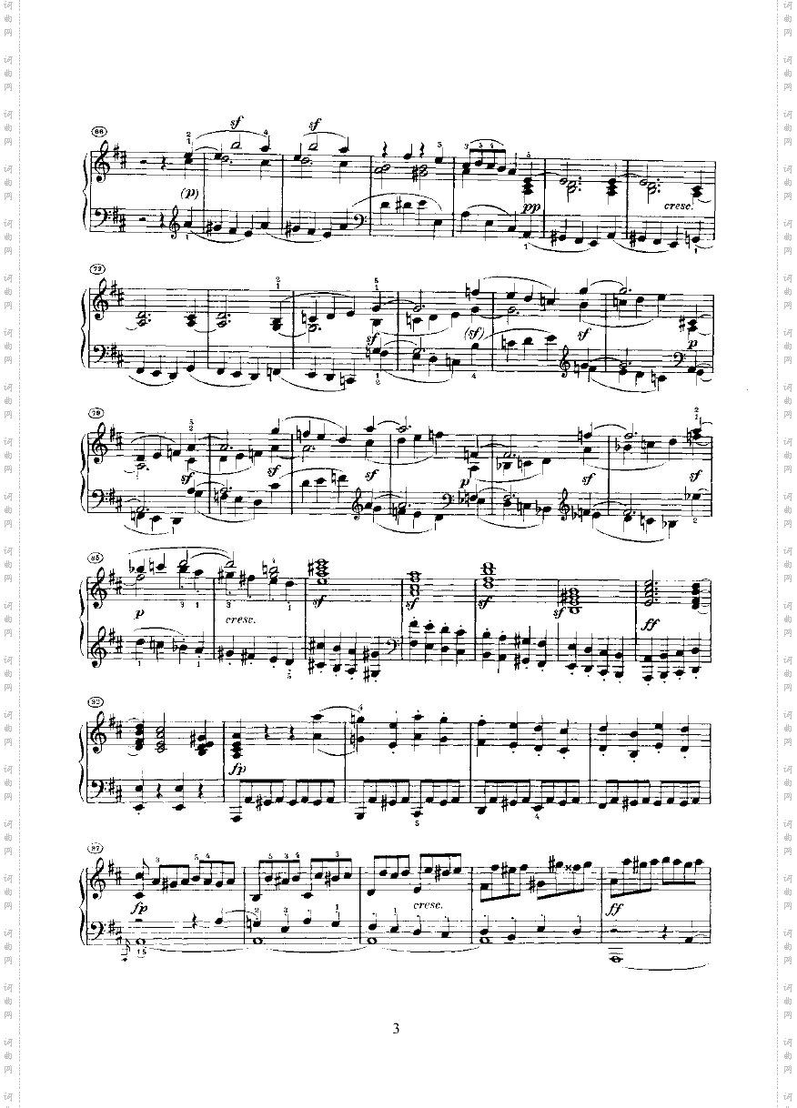 奏鸣曲Opus10Nr.3键盘类钢琴