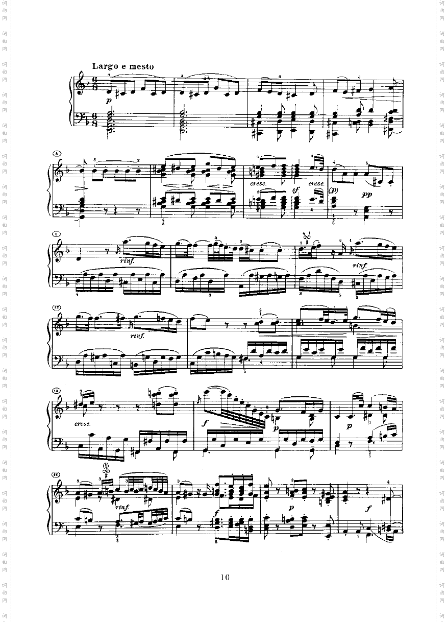 奏鸣曲Opus10Nr.3键盘类钢琴