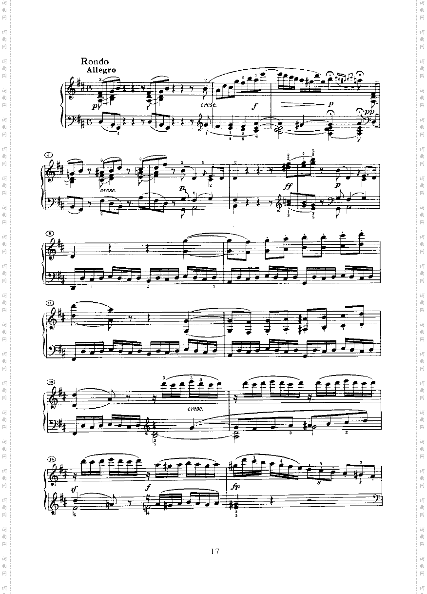 奏鸣曲Opus10Nr.3键盘类钢琴