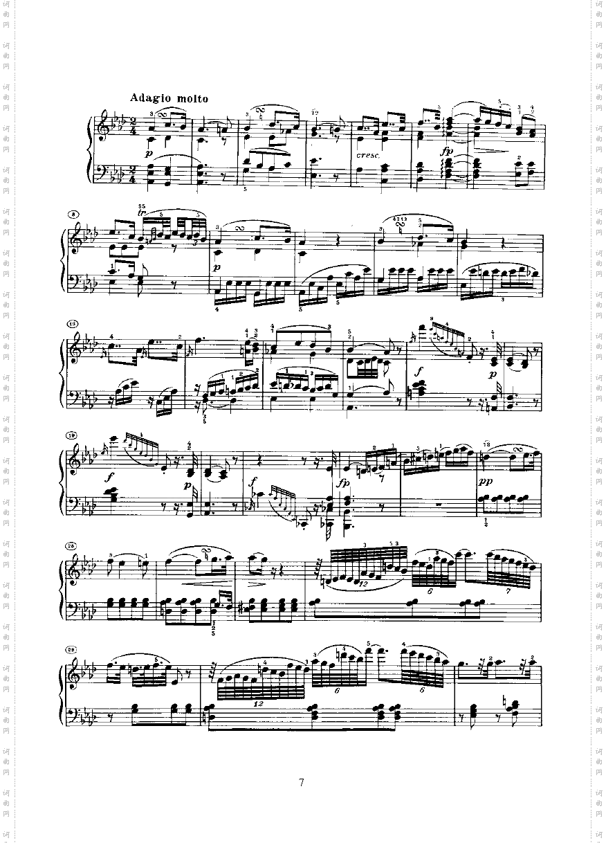 奏鸣曲Opus10Nr.1键盘类钢琴