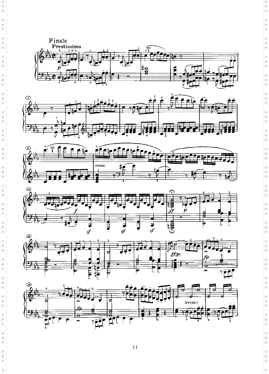 奏鸣曲Opus10Nr.1键盘类钢琴