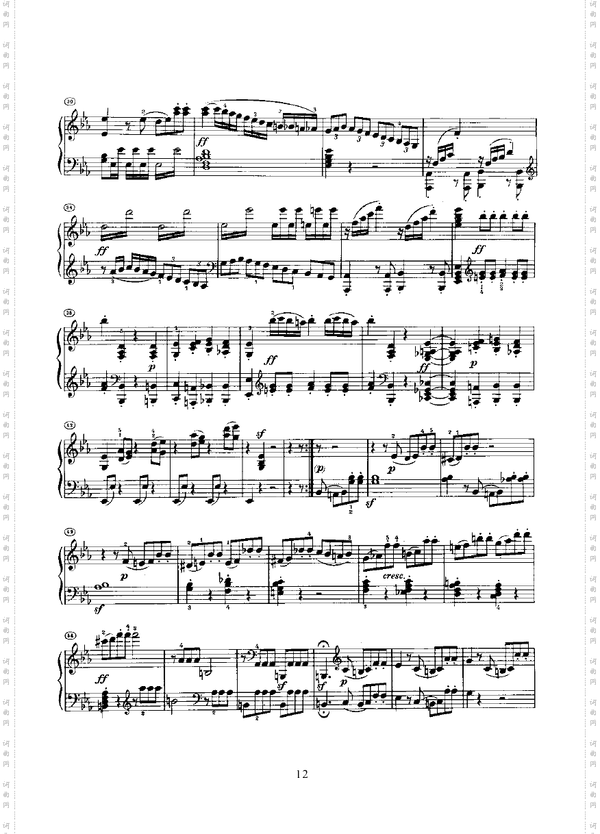 奏鸣曲Opus10Nr.1键盘类钢琴