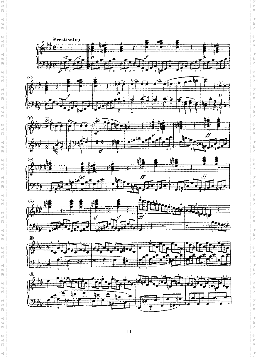 奏鸣曲Opus2Nr.1键盘类钢琴