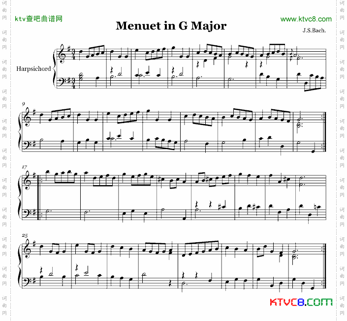 MenuetinGMajorG大调小步舞曲