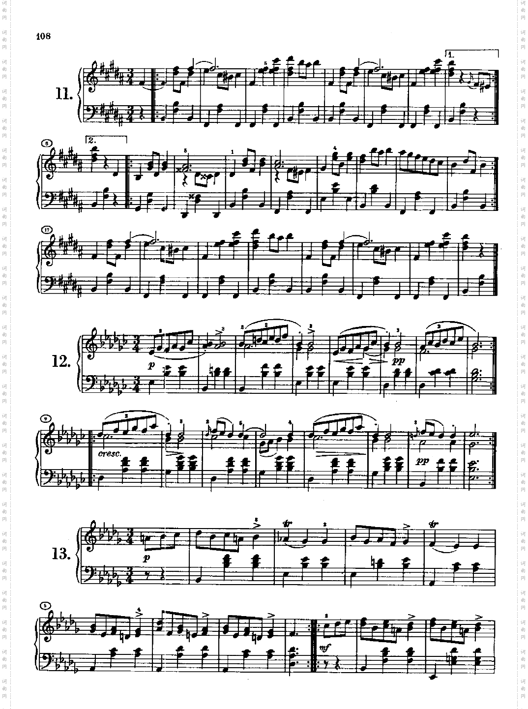 17首德意志舞曲又名连德勒舞曲_D366键盘类钢琴