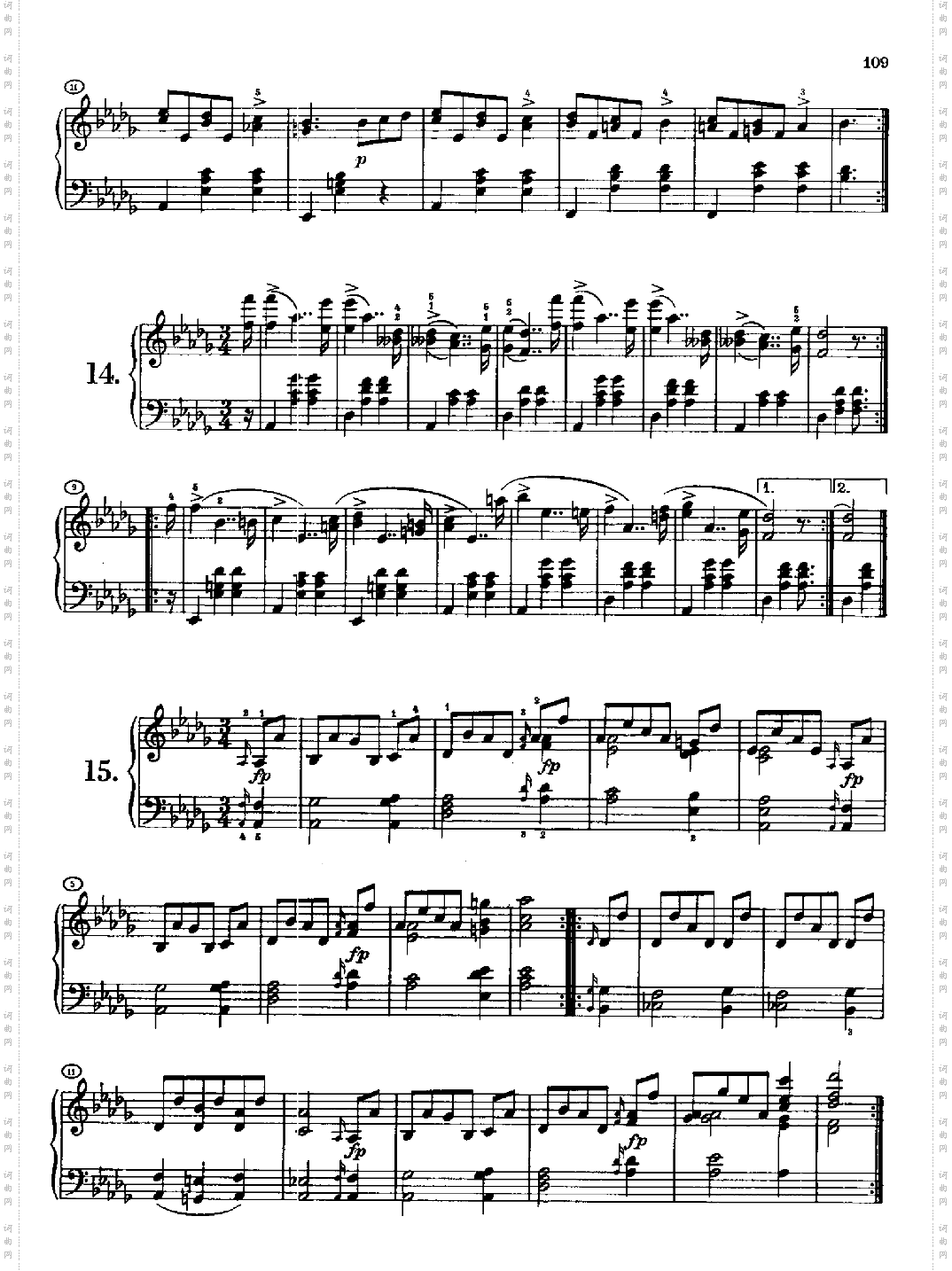 17首德意志舞曲又名连德勒舞曲_D366键盘类钢琴