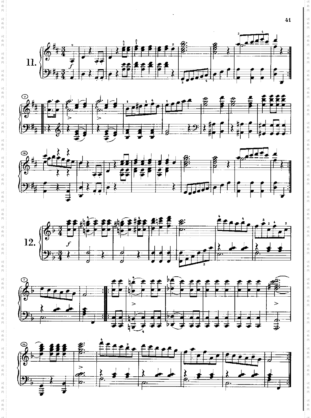 12首维也纳德意志舞曲(约1812年创作) 键盘类 钢琴