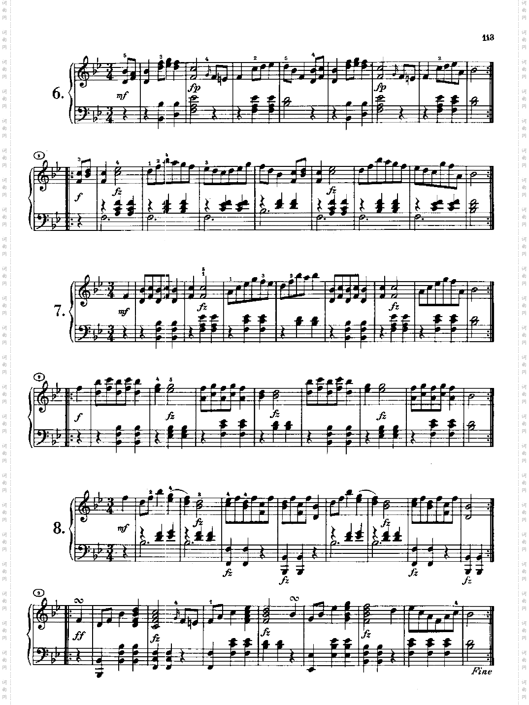 8首连德勒舞曲_D378键盘类钢琴