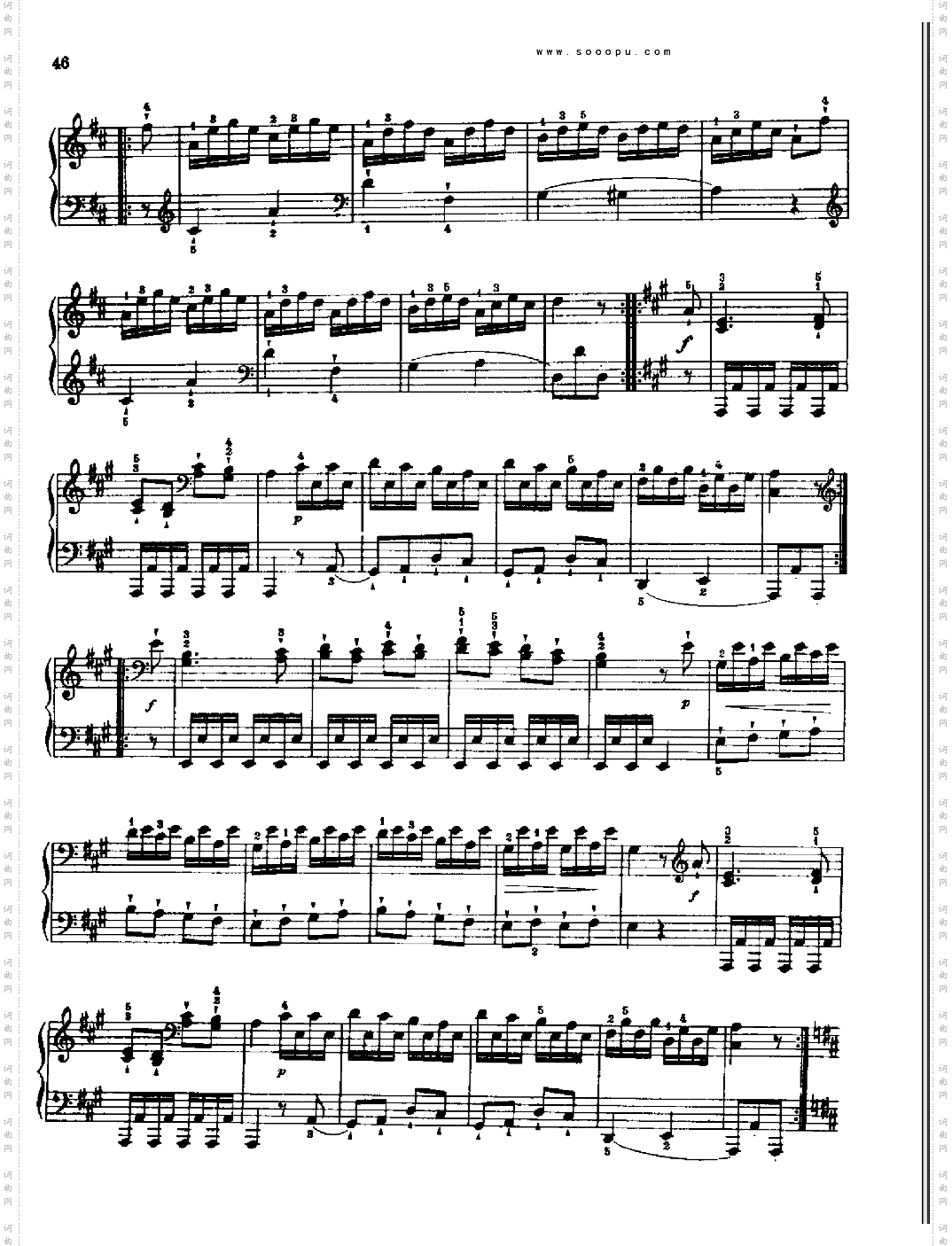 奏鸣曲五1767键盘类钢琴