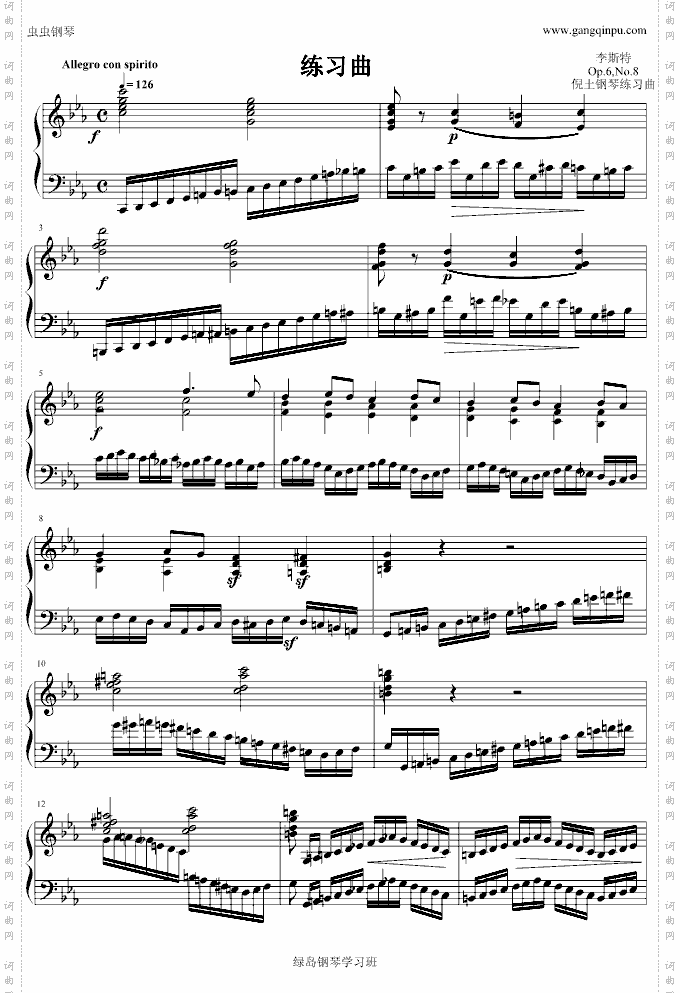 李斯特练习曲Op.6,No.8