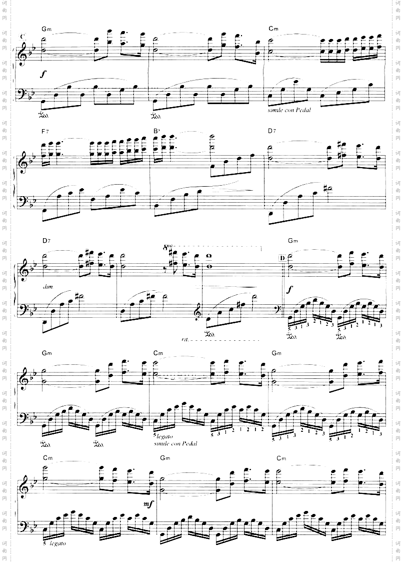 给母亲的信钢琴谱[不同版本]