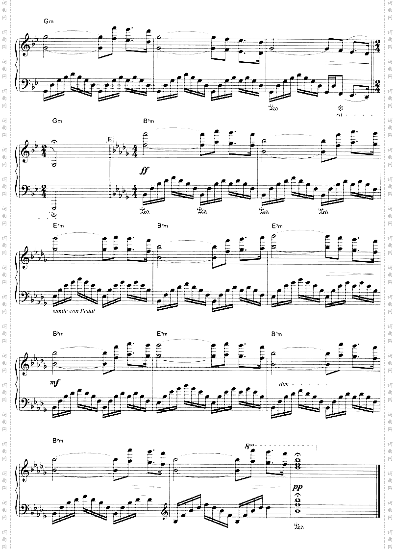 给母亲的信钢琴谱[不同版本]