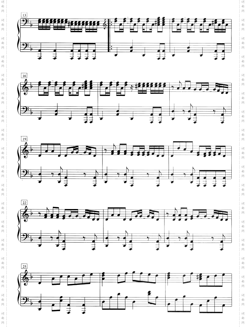 半兽人钢琴五线谱[不同版本]