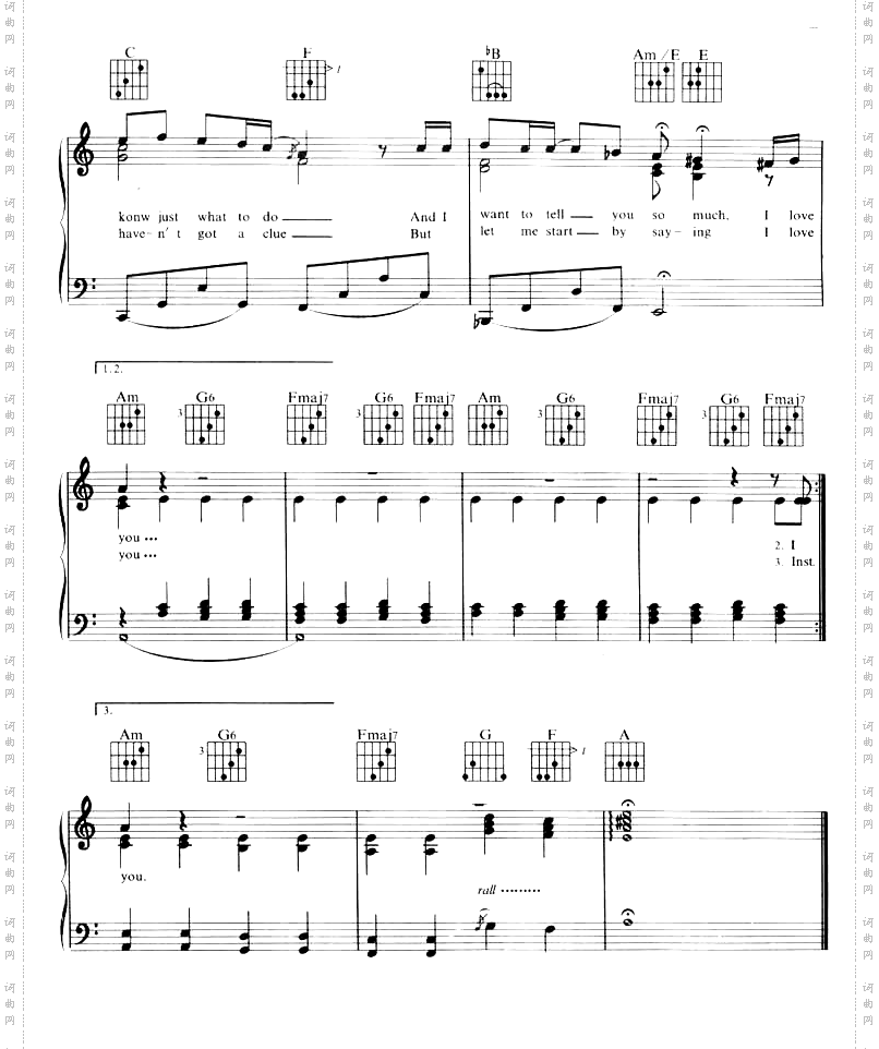 Hello线谱带吉他和弦