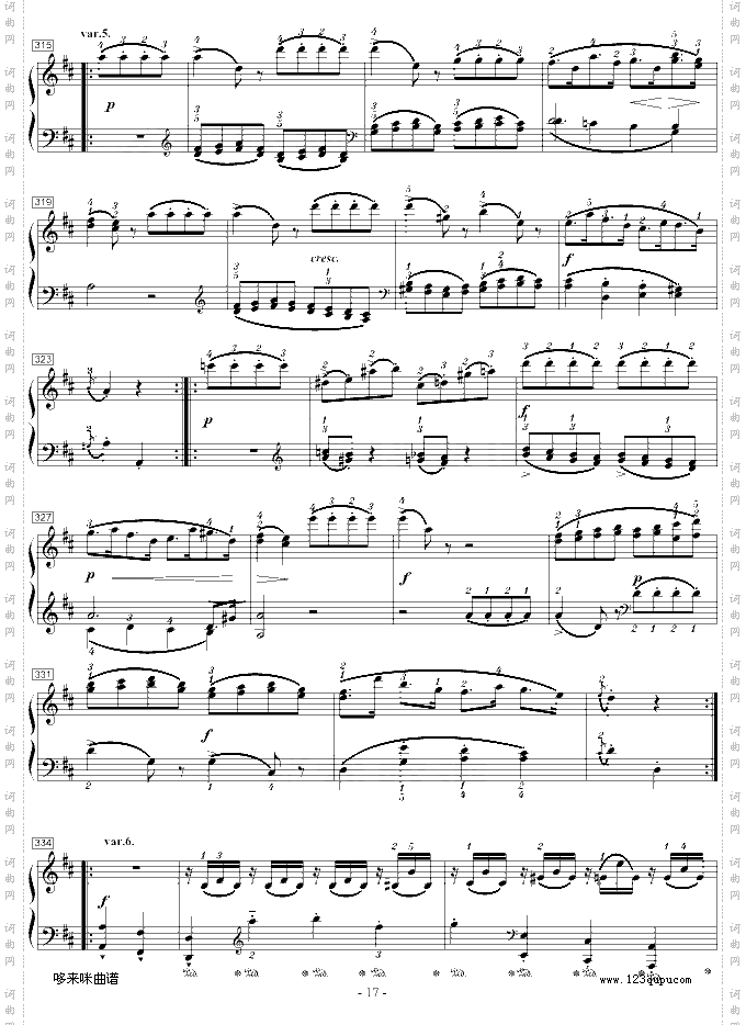 莫扎特D大调钢琴奏鸣曲K.284-莫扎特