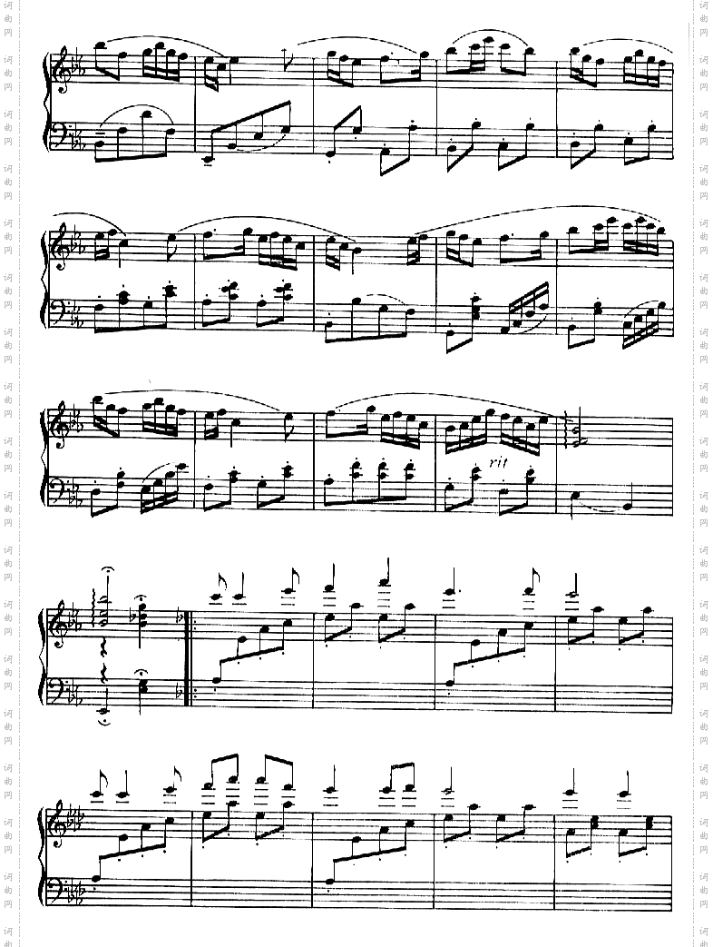 茉莉花－江苏民歌降E调线谱[不同版本]