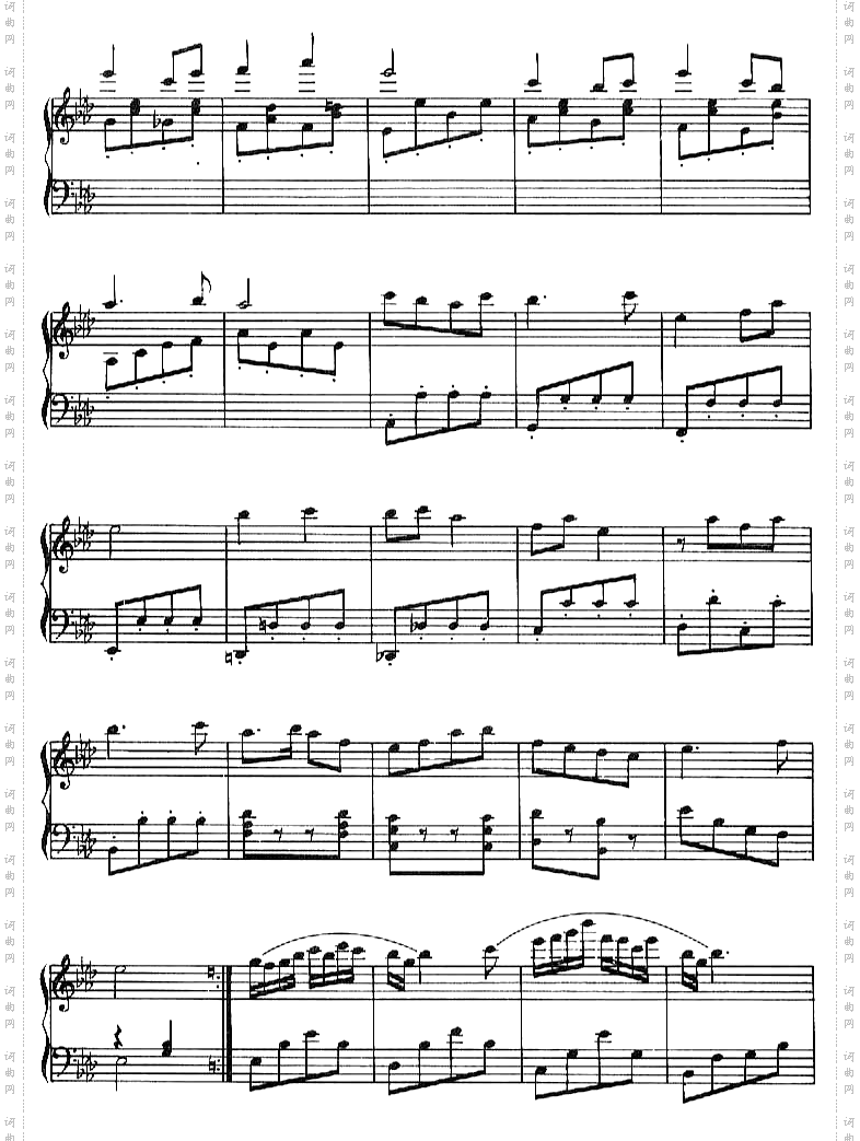 茉莉花－江苏民歌降E调线谱[不同版本]