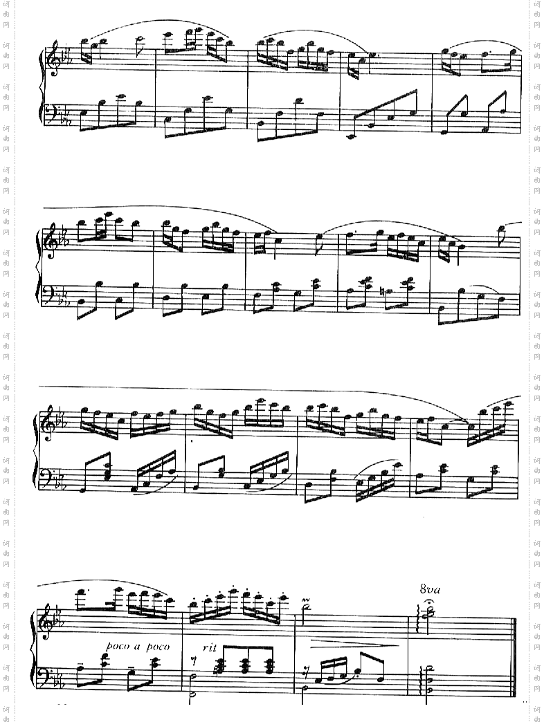 茉莉花－江苏民歌降E调线谱[不同版本]