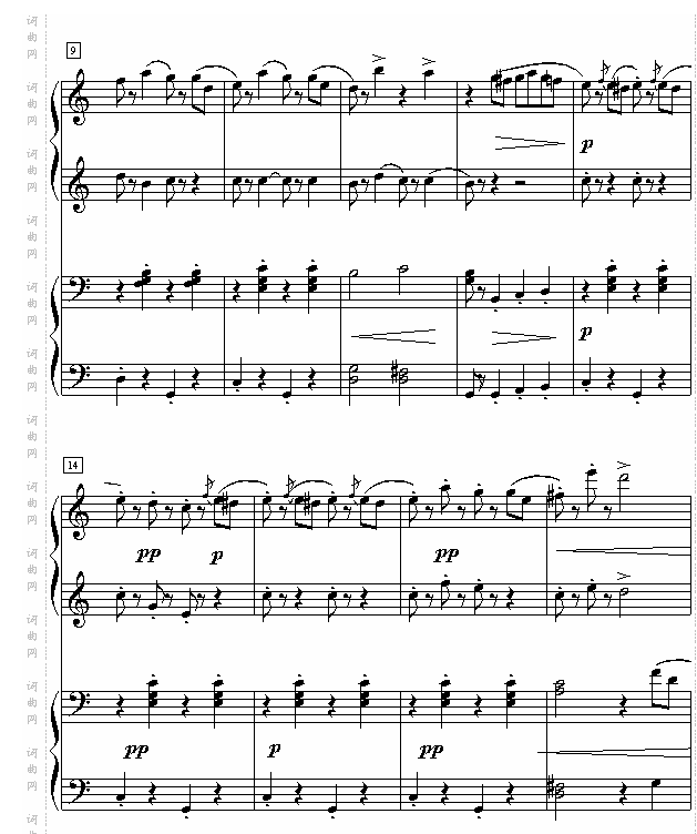 拉德斯基进行曲双钢琴