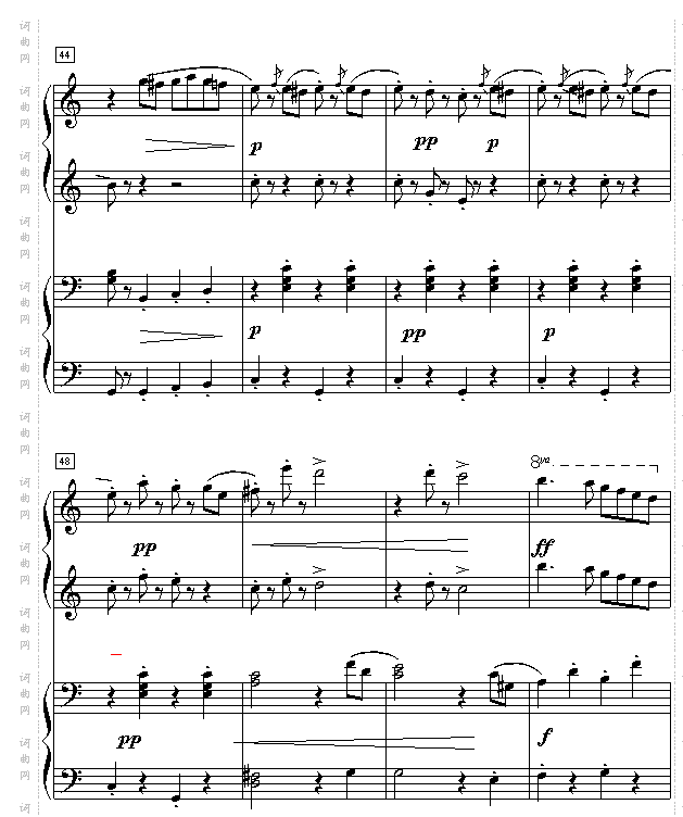 拉德斯基进行曲双钢琴