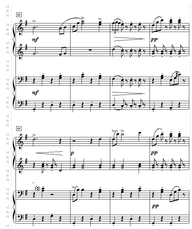 拉德斯基进行曲双钢琴