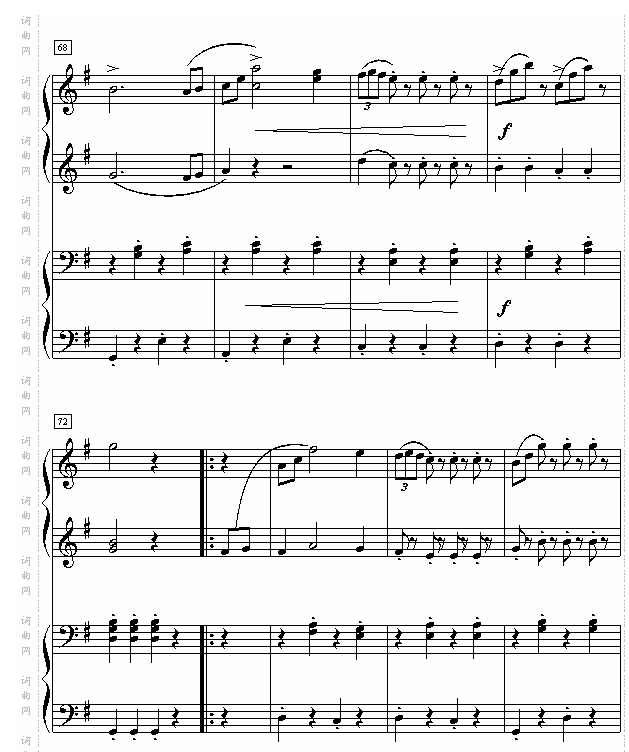 拉德斯基进行曲双钢琴