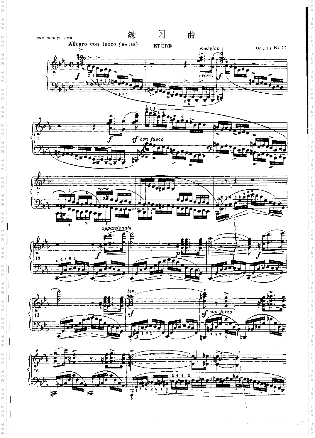 练习曲OP.10Nr12键盘类钢琴