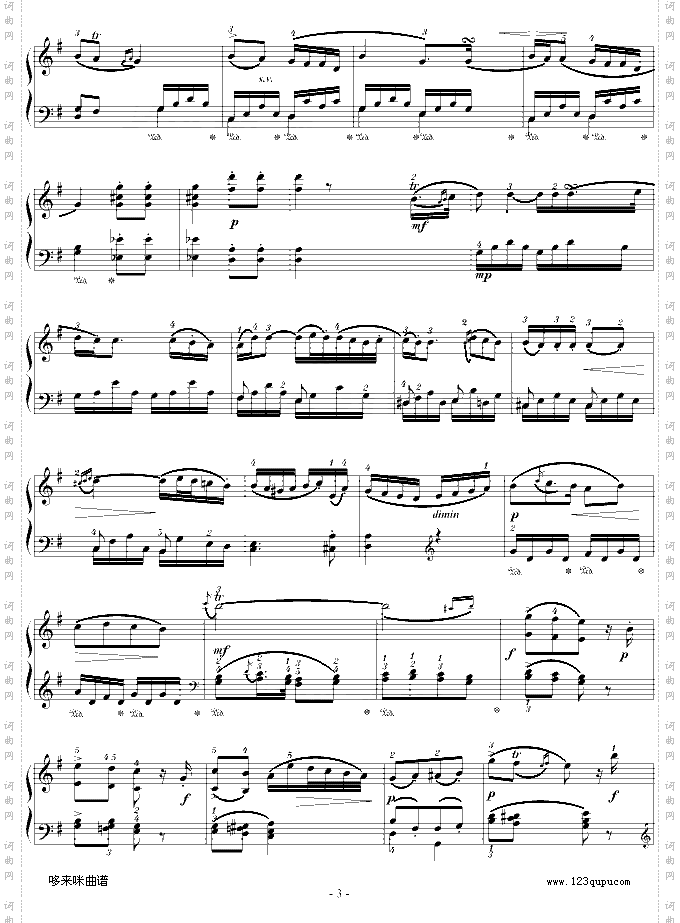 D大调奏鸣曲K.311第二乐章-莫扎特