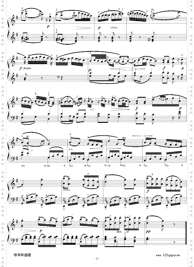 D大调奏鸣曲K.311第二乐章-莫扎特