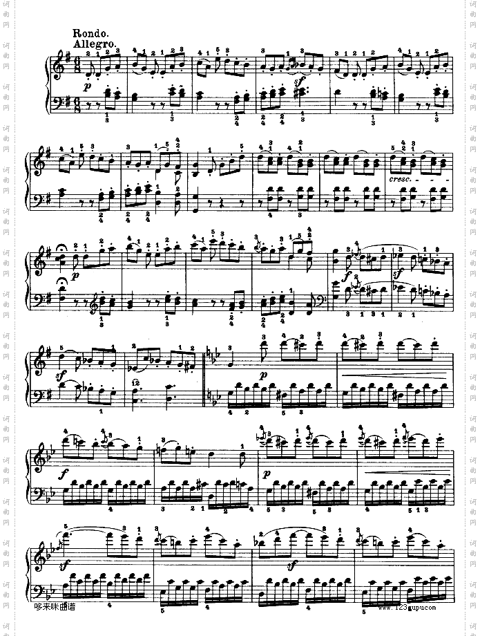 第十九钢琴奏鸣曲-Op.49No.1-贝多芬