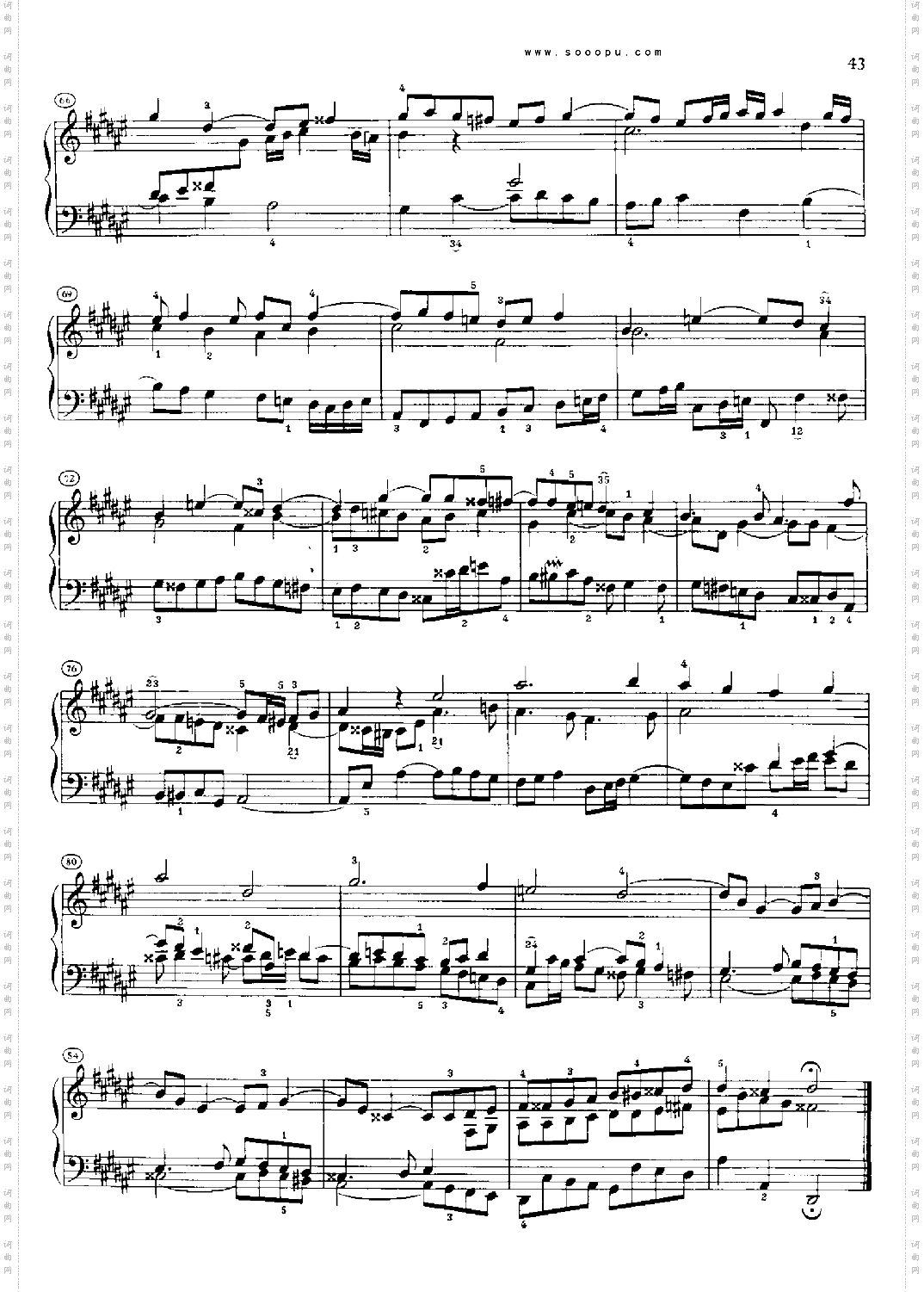 巴赫平均律曲集第一册第8首键盘类钢琴
