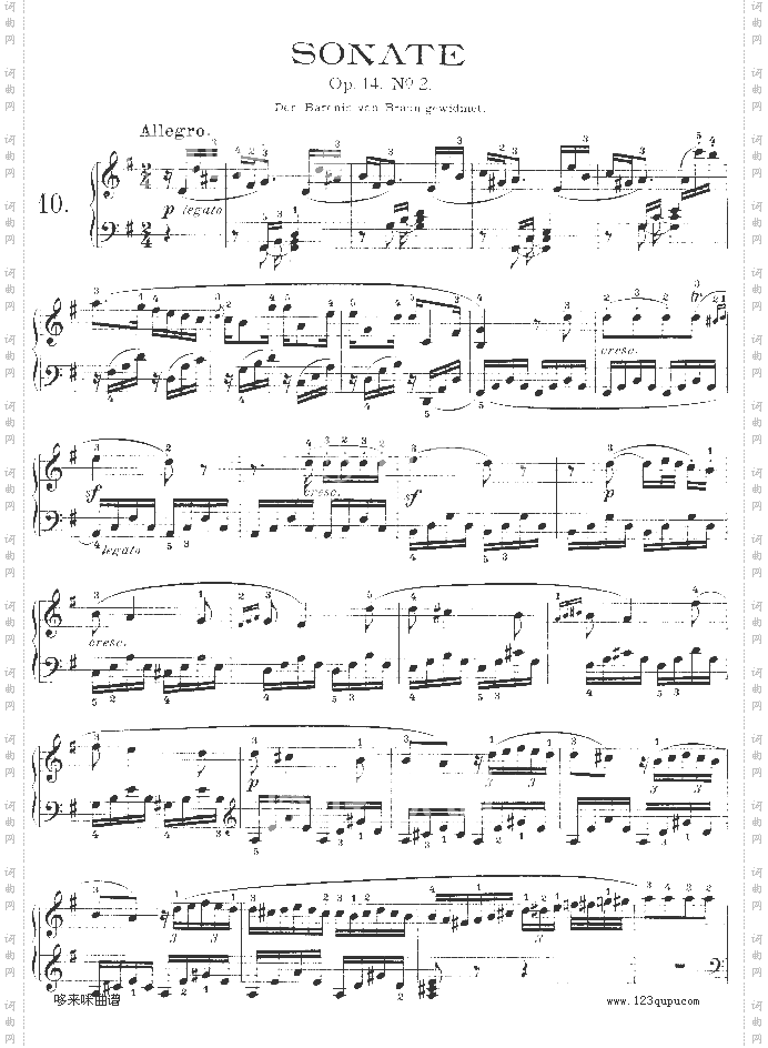 G大调第十钢琴奏鸣曲Op.14No--2-贝多芬