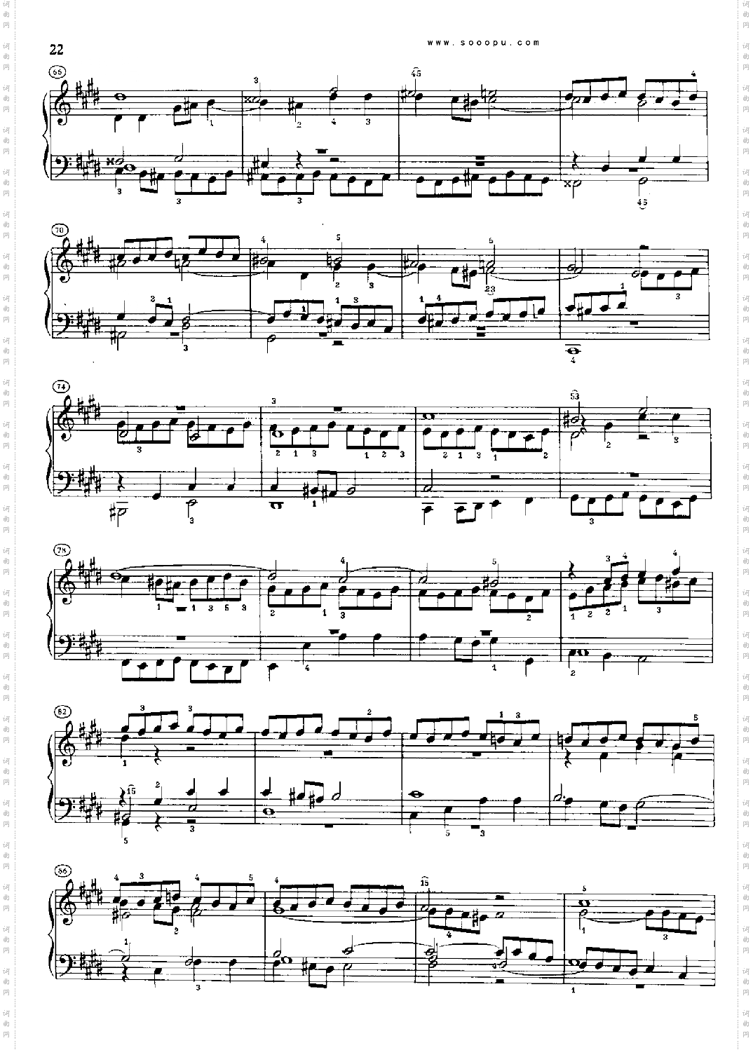 巴赫平均律曲集第一册第4首键盘类钢琴