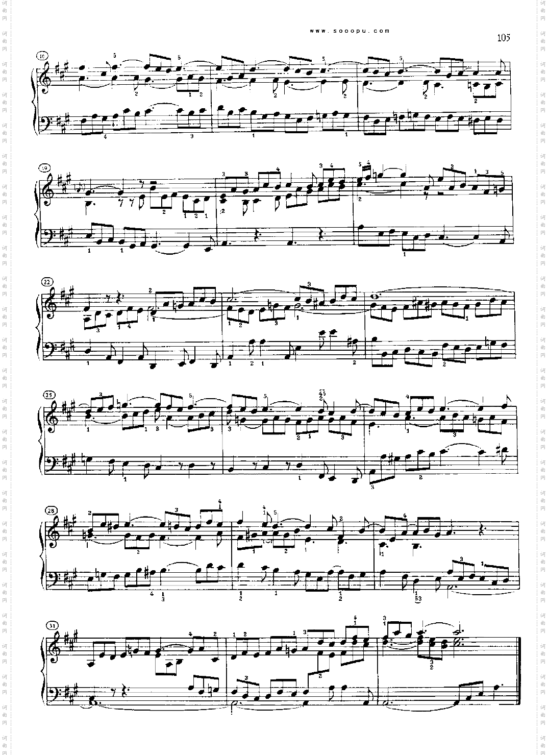 巴赫平均律曲集第二册第19首键盘类钢琴