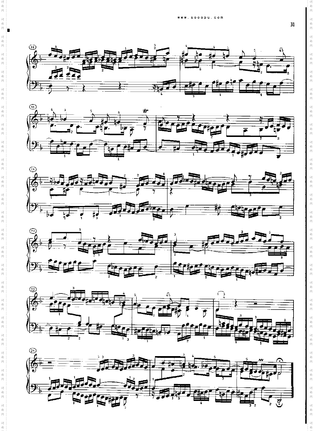 巴赫平均律曲集第二册第6首键盘类钢琴