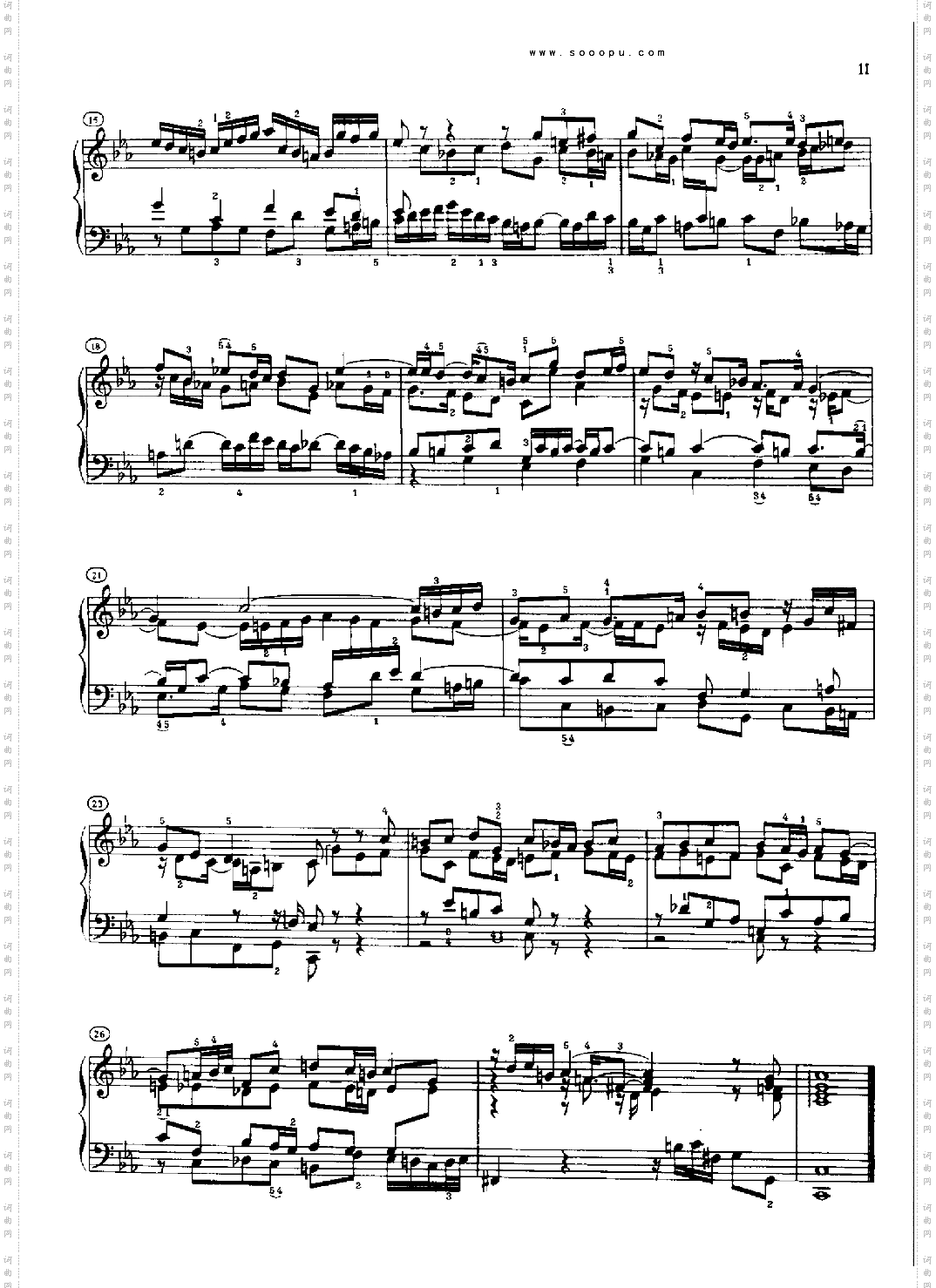 巴赫平均律曲集第二册第2首键盘类钢琴