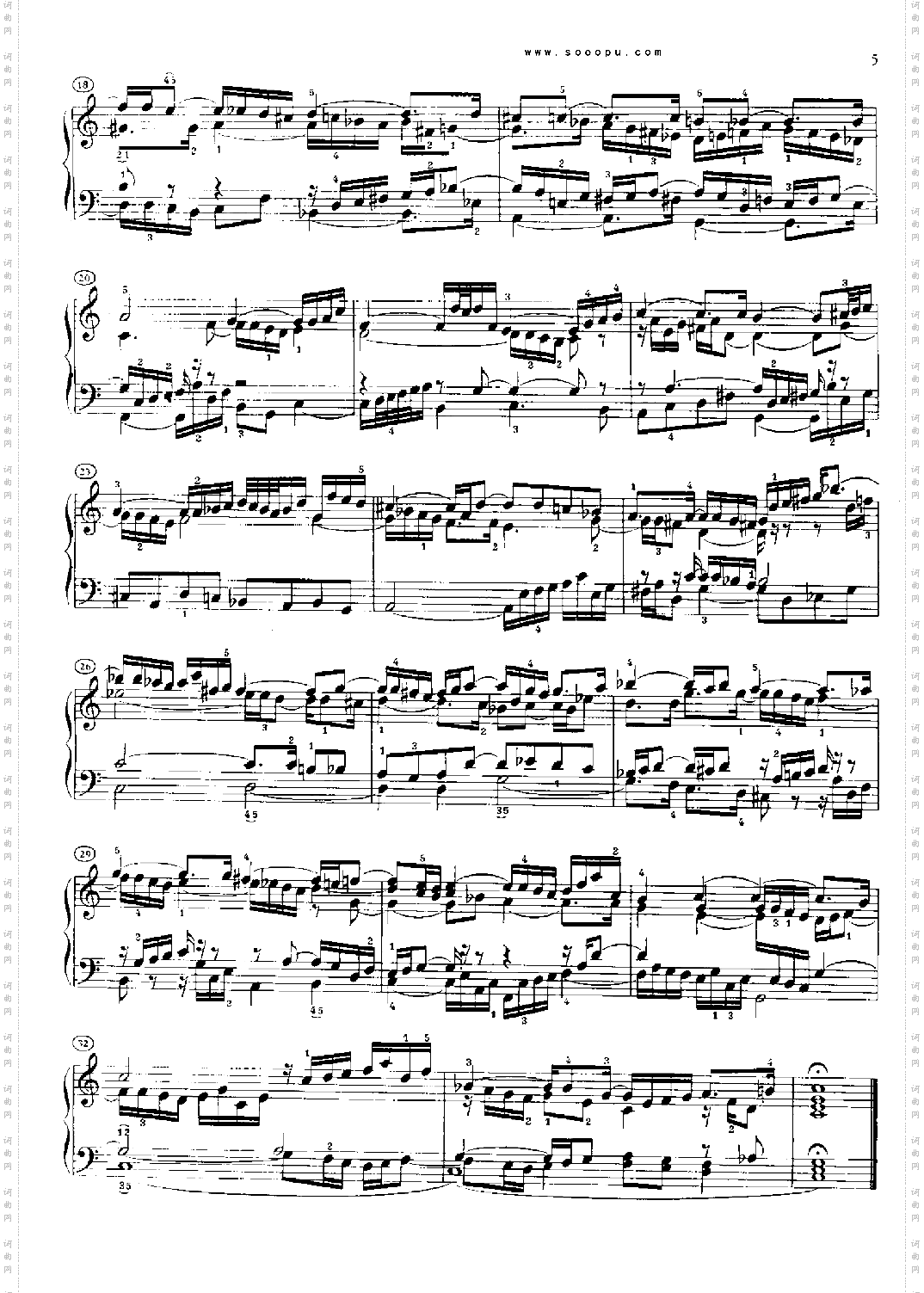 巴赫平均律曲集第二册第1首键盘类钢琴