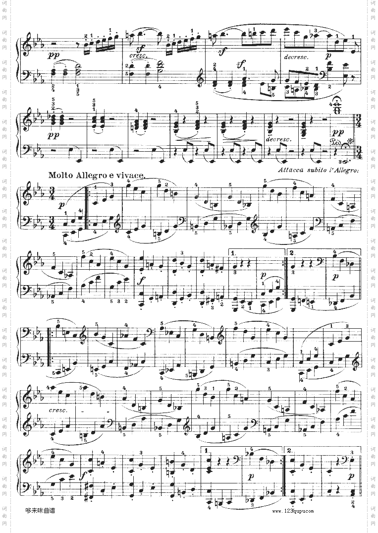 第十三钢琴奏鸣曲-Op.27No.1-贝多芬