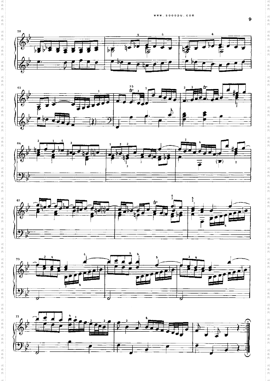 降B大调奏鸣曲K47.L46键盘类钢琴