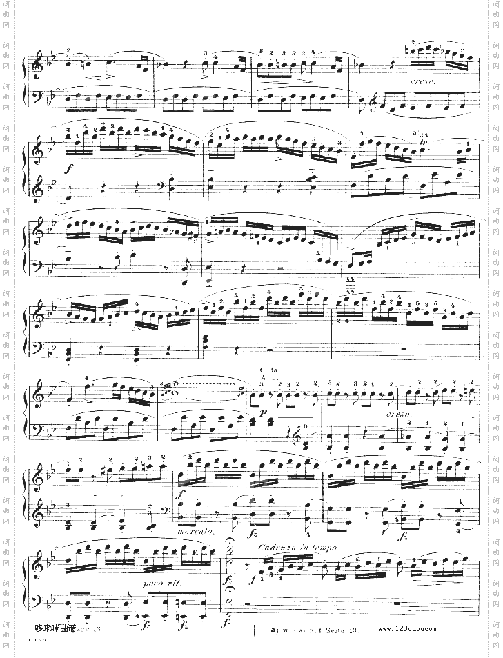 降B大调奏鸣曲kv333-莫扎特