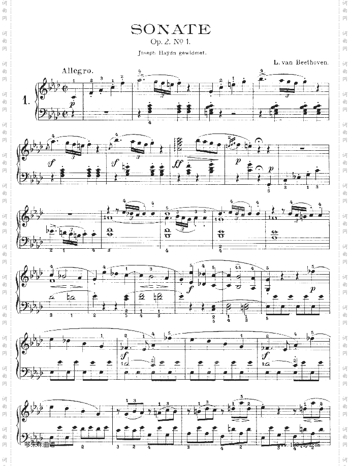 f小调第一钢琴奏鸣曲-贝多芬