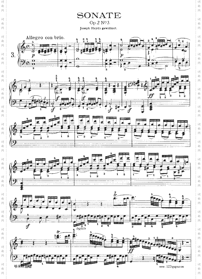 第三钢琴奏鸣曲-Op.2No.3-贝多芬