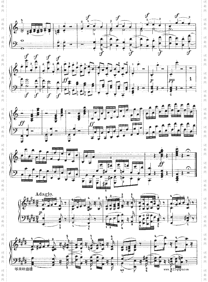 第三钢琴奏鸣曲-Op.2No.3-贝多芬